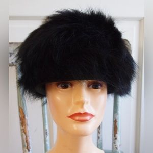 Vintage Hat Original By Del Veta Hat Black Fox 1960’s excellent condition